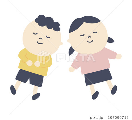 眠る子供たちのイラスト 107096712