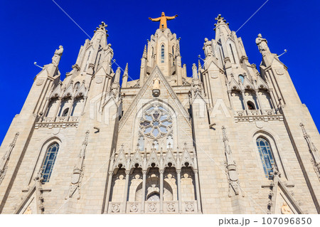 Expiatory Church of the Sacred Heart of Jesus on the summit of Mount Tibidabo in Barcelona, Catalonia, Spain Expiatory Church of the Sacred Heart of Jesus on the summit of Mount Tibidabo in Barcelona, Catalonia, Spain 107096850