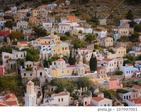 Symi Island, Greece islands holidays from Rhodos in Aegean Sea. 107097001