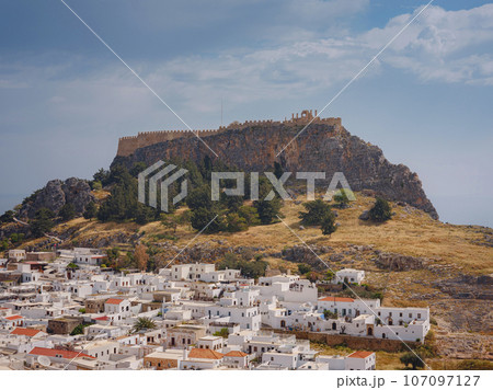 travel to city of Lindos on island of Rhodes, Greece travel to city of Lindos on island of Rhodes, Greece 107097127