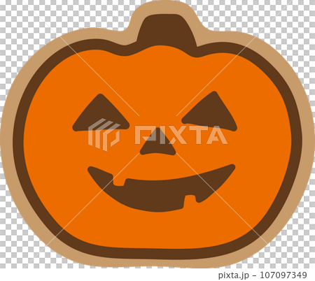 時尚可愛的糖霜餅乾與萬聖節南瓜燈的向量插圖 107097349