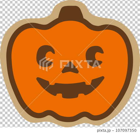 時尚可愛的糖霜餅乾與萬聖節南瓜燈的向量插圖 107097350