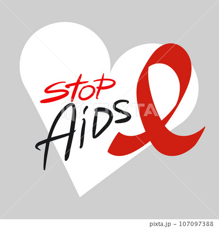 World AIDS day red ribbon aids symbol, vector Illustration World AIDS day red ribbon aids symbol, vector Illustration 107097388