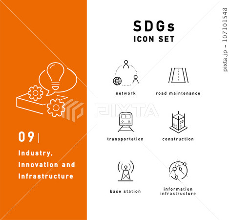 SDGsのラインアイコンセット 107101548