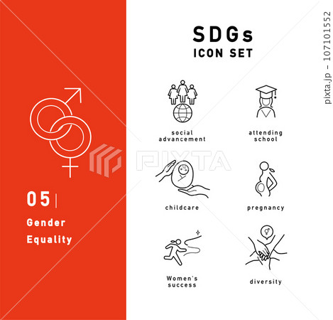 SDGsのラインアイコンセット 107101552
