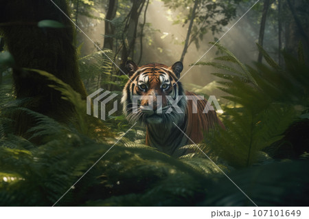 Bengal tiger in forest 107101649