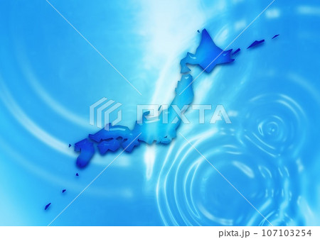 抽象的な青い日本地図 抽象的な青い日本地図 107103254