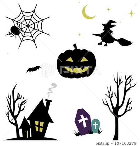 ハロウィンのイラスト・アイコン（ジャックオーランタン） 107103279