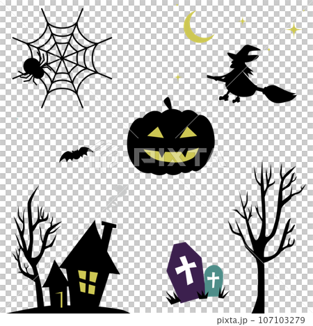 ハロウィンのイラスト・アイコン（ジャックオーランタン） 107103279