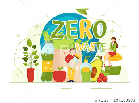 Zero Waste Vector Illustration of Eco Friendly with Recyclable and Reusable Products for Save the Planet and Go Green in Flat Cartoon Background Zero Waste Vector Illustration of Eco Friendly with Recyclable and Reusable Products for Save the Planet and Go Green in Flat Cartoon Background 107103573