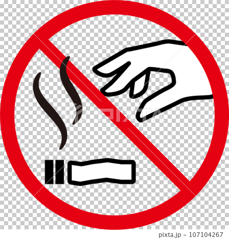No littering of cigarette butts, no littering of butts icon No littering of cigarette butts, no littering of butts icon 107104267