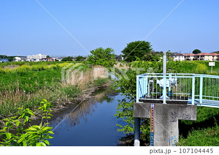 掛樋公園付近の綾瀬川と田園風景 掛樋公園付近の綾瀬川と田園風景 107104445