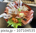 新鮮な海の幸、海鮮丼接写、伊東にて 107104535