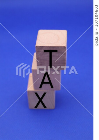 TAXと書かれた積み木 107104603