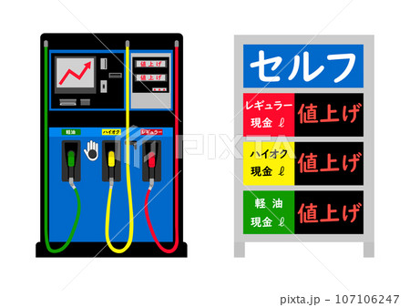 ガソリンスタンドの料金が値上げする 107106247