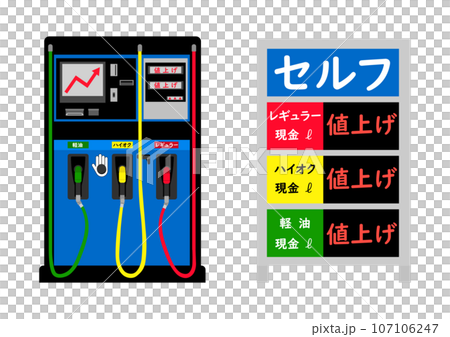 ガソリンスタンドの料金が値上げする 107106247