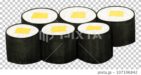 和食　寿司　巻き寿司　細巻き　海苔巻き　たまご 卵 107106842