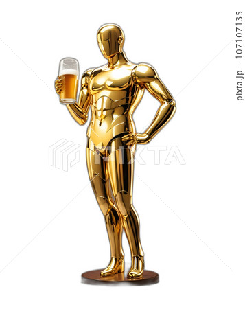 ビールジョッキを持つ黄金のマネキン AI画像 ビールジョッキを持つ黄金のマネキン AI画像 107107135