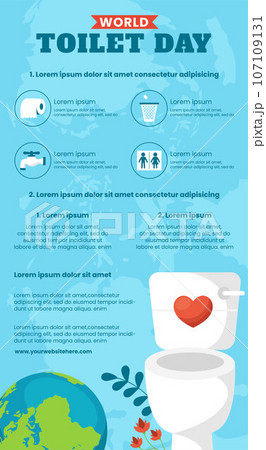 Toilet Day Infographic Illustration Flat Cartoon Hand Drawn Templates Background Toilet Day Infographic Illustration Flat Cartoon Hand Drawn Templates Background 107109131