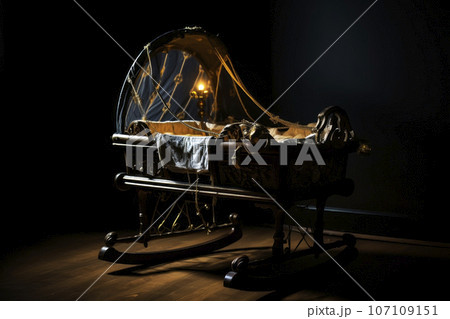 Children's lullaby in the rays of light. Generative AI 107109151