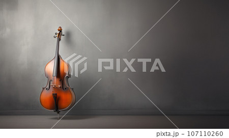 Double Bass on the grey background 107110260
