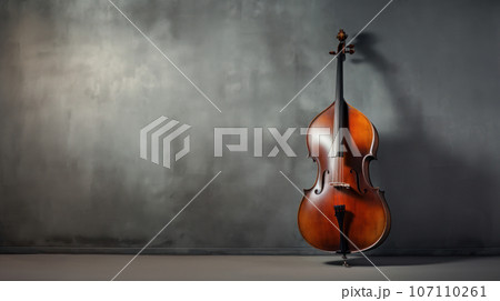 Double Bass on the grey background 107110261