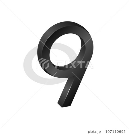 Number isometric figure mathematical symbol on a white background 107110693