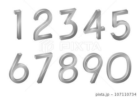 Number Collection isometric mathematical figures 107110734