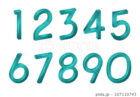 Number Collection isometric mathematical figures Number Collection isometric mathematical figures 107110743