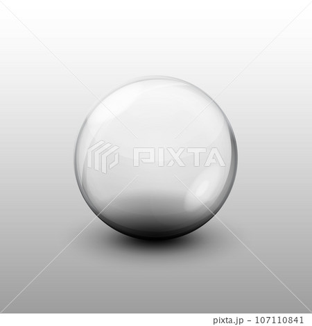 Glass transparent ball, vector illustration on a clean backgroun 107110841