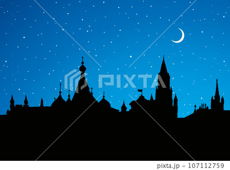 Red Square, Moscow. Vector drawing 107112759