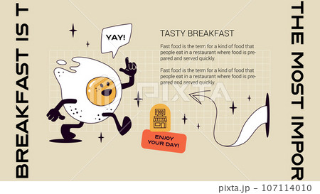 Fried Egg Mascot Banner Template 107114010