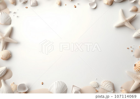 貝殻と砂のフレーム(3Dピクト) 貝殻と砂のフレーム(3Dピクト) 107114069