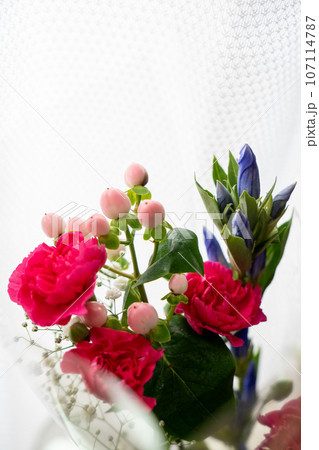 美しい赤系の花束⓷(窓際・白レースカーテンバック) 美しい赤系の花束⓷(窓際・白レースカーテンバック) 107114787