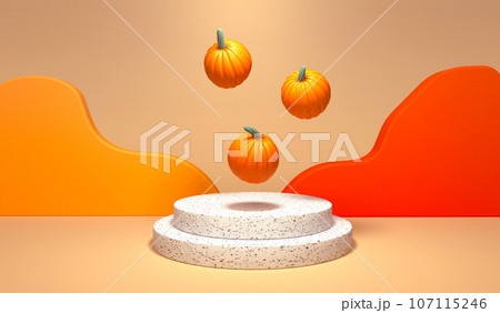 Autumn pumpkins - Harvest and Thanksgiving theme - 3d 107115246