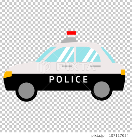 可愛いパトカーの横向きイラスト 可愛いパトカーの横向きイラスト 107117034