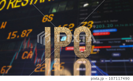 The gold ipo on chart background for Business...のイラスト素材 [107117490] - PIXTA
