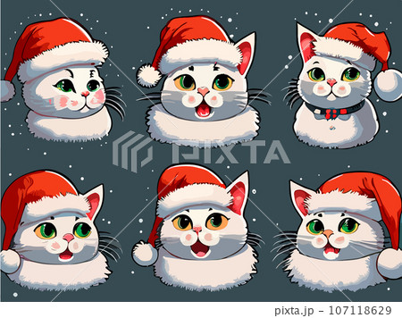 サンタの衣装を着た猫のイラスト素材 [107118629] - PIXTA