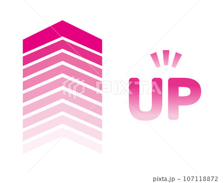 上向きの矢印のアイコン ビジネスイラスト 107118872