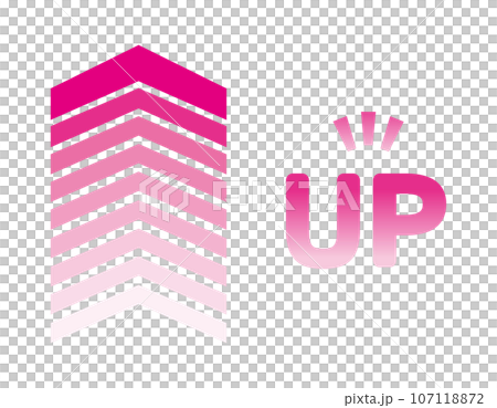 上向きの矢印のアイコン ビジネスイラスト 107118872