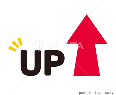 上向きの矢印のアイコン ビジネスイラスト 107118873