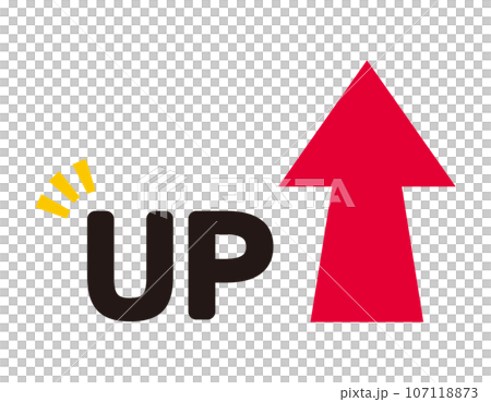 上向きの矢印のアイコン ビジネスイラスト 107118873