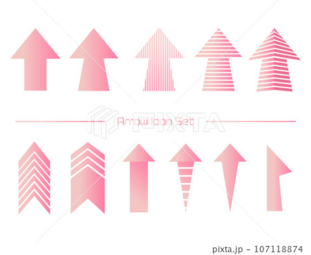 上向きの矢印のアイコン ビジネスイラスト 107118874