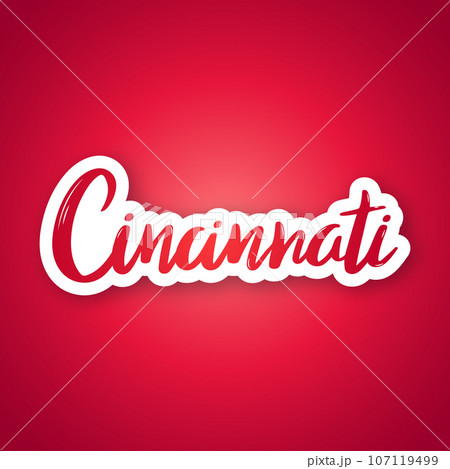 Cincinnati - hand drawn lettering phrase. Cincinnati - hand drawn lettering phrase. 107119499