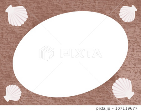 貝をデザインしたフレームのイラスト 貝をデザインしたフレームのイラスト 107119677
