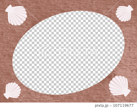 貝をデザインしたフレームのイラスト 貝をデザインしたフレームのイラスト 107119677