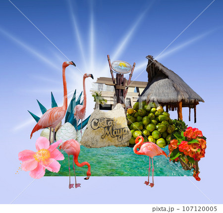 Costa Maya, Mexico- collage of Costa Maya cruise ship terminal and resort is a perfect place for all visitors - art design Costa Maya, Mexico- collage of Costa Maya cruise ship terminal and resort is a perfect place for all visitors - art design 107120005