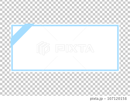 Simple white coupon with light blue line and one light blue ribbon Simple white coupon with light blue line and one light blue ribbon 107120158