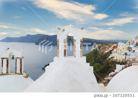 White architecture on Santorini island, Greece. White architecture on Santorini island, Greece. 107120551