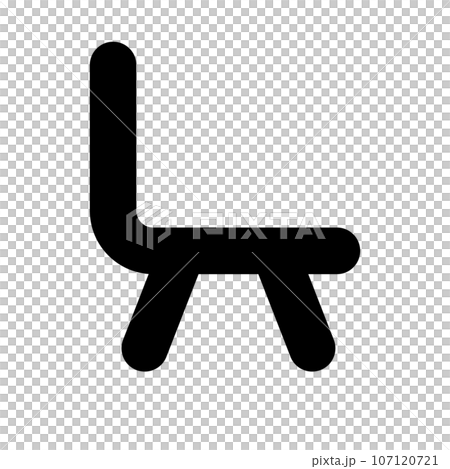 椅子剪影圖示。座位。向量。 107120721